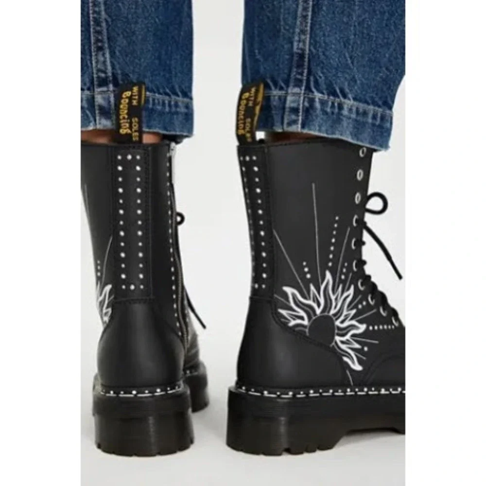 Unisex Sz M5/W6 Dr. Martens Platform Boots Jadon Hi Solar Flare Celestial Black